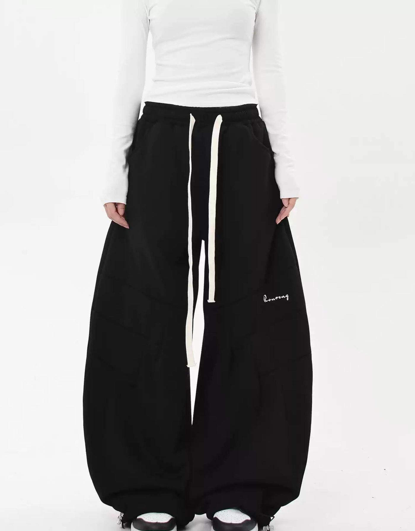 Drawstring Gartered Sweatpants Korean Street Fashion Pants By Blacklists Shop Online at OH Vault