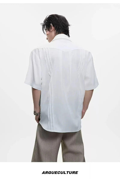 Structured Embroidery Shirt Korean Street Fashion Shirt By Argue Culture Shop Online at OH Vault