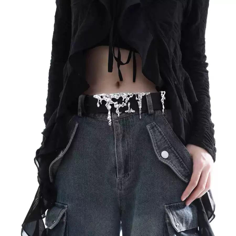 Cosmic Melt Detail Belt Korean Street Fashion Belt By Tian Tian Shop Online at OH Vault