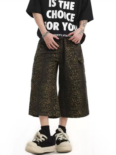Animal Print Buttoned Shorts Korean Street Fashion Shorts By INS Korea Shop Online at OH Vault