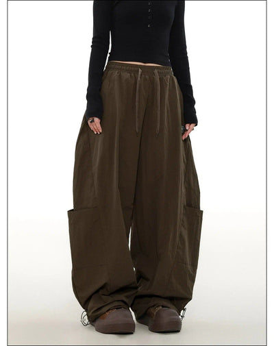 Drawstring Big Pocket Track Pants Korean Street Fashion Pants By Mr Nearly Shop Online at OH Vault