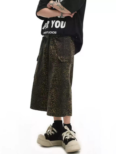 Animal Print Buttoned Shorts Korean Street Fashion Shorts By INS Korea Shop Online at OH Vault