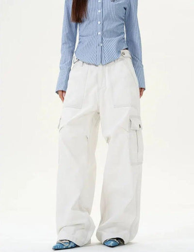 Functional Clean Fit Loose Cargo Pants Korean Street Fashion Pants By 77Flight Shop Online at OH Vault