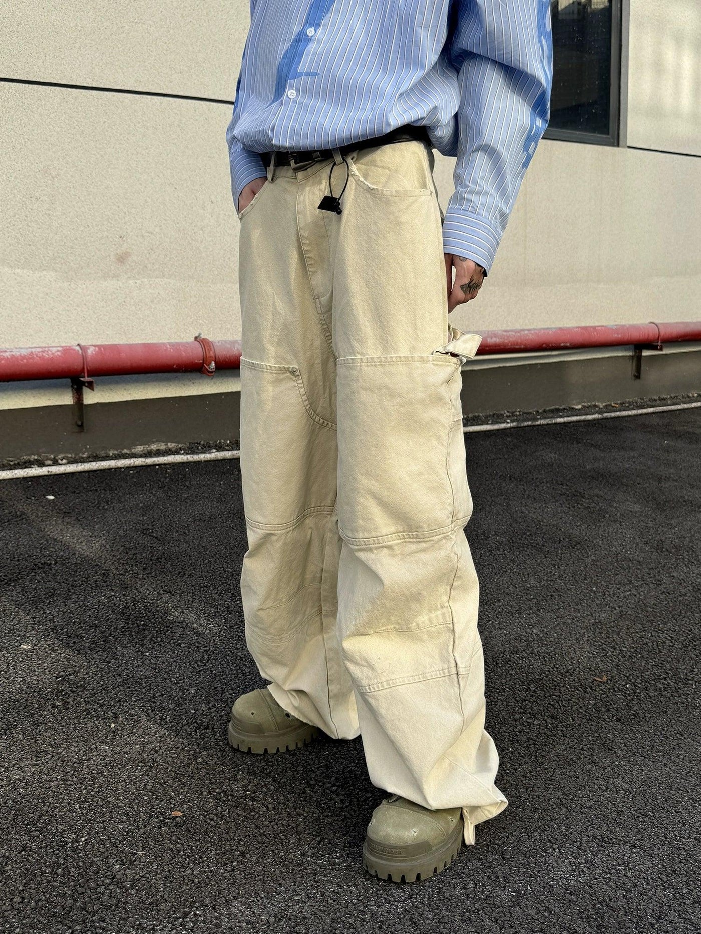 Structured Plain Workwear Jeans Korean Street Fashion Jeans By Ash Dark Shop Online at OH Vault