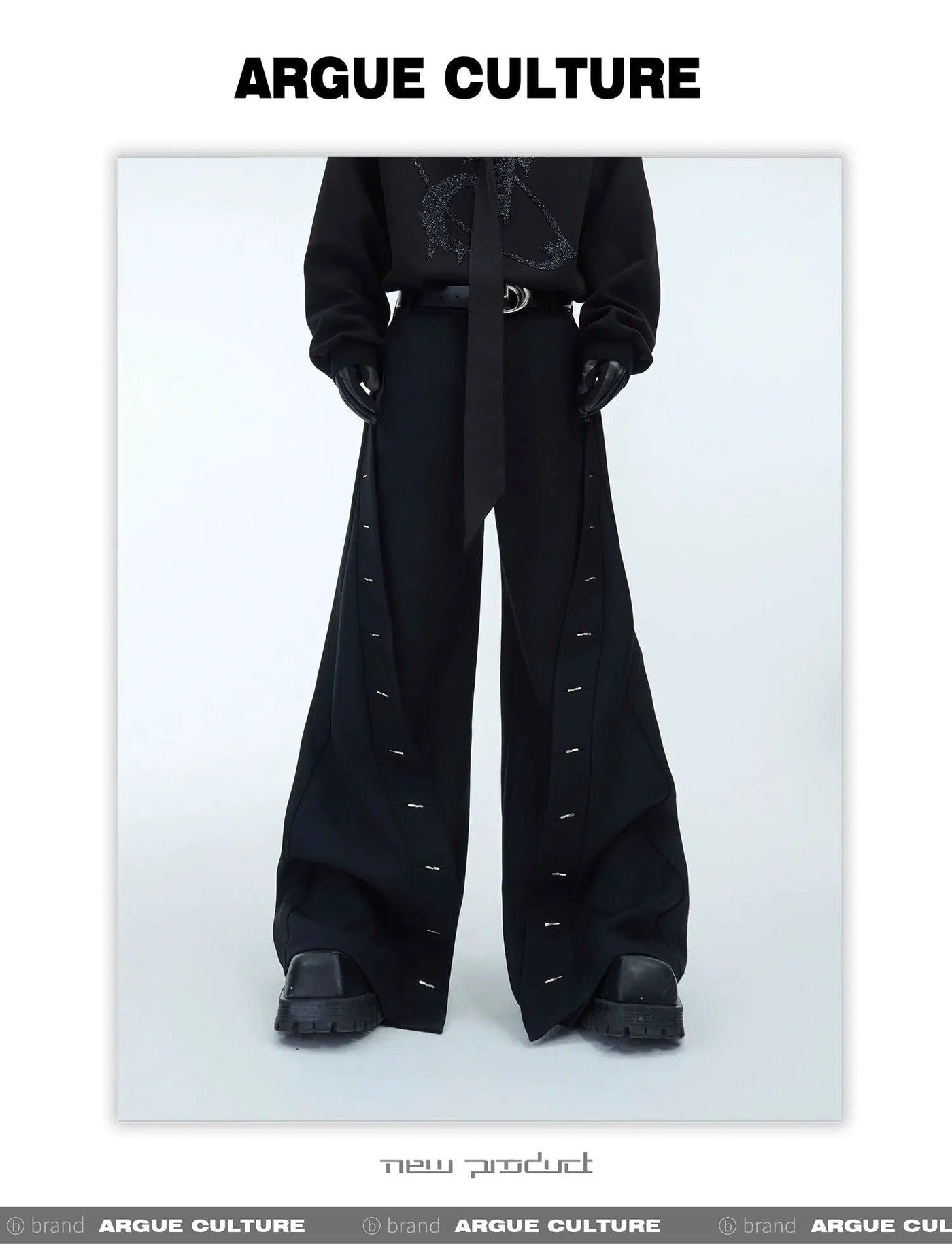 Metal Split Embellished Pants Korean Street Fashion Pants By Argue Culture Shop Online at OH Vault