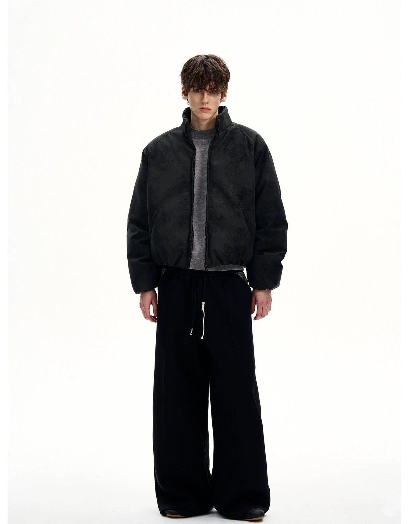 Micro Suede Padded Bomber Jacket Korean Street Fashion Jacket By MaxDstr Shop Online at OH Vault