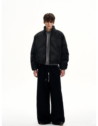 Micro Suede Padded Bomber Jacket Korean Street Fashion Jacket By MaxDstr Shop Online at OH Vault