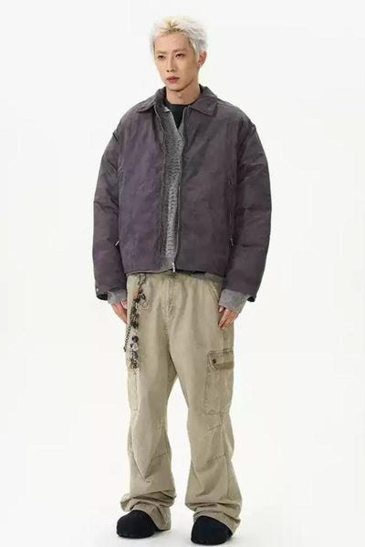 Dyed Side Zip Lined Jacket Korean Street Fashion Jacket By A PUEE Shop Online at OH Vault