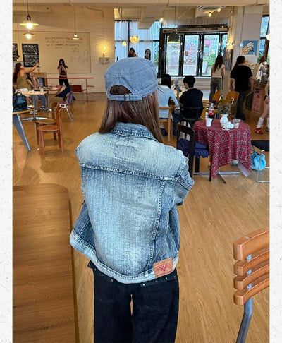 Faded and Buttoned Denim Jacket Korean Street Fashion Jacket By Made Extreme Shop Online at OH Vault