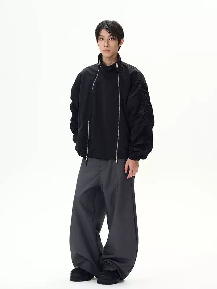 Casual Wide Scimitar Trousers Korean Street Fashion Trousers By 77Flight Shop Online at OH Vault