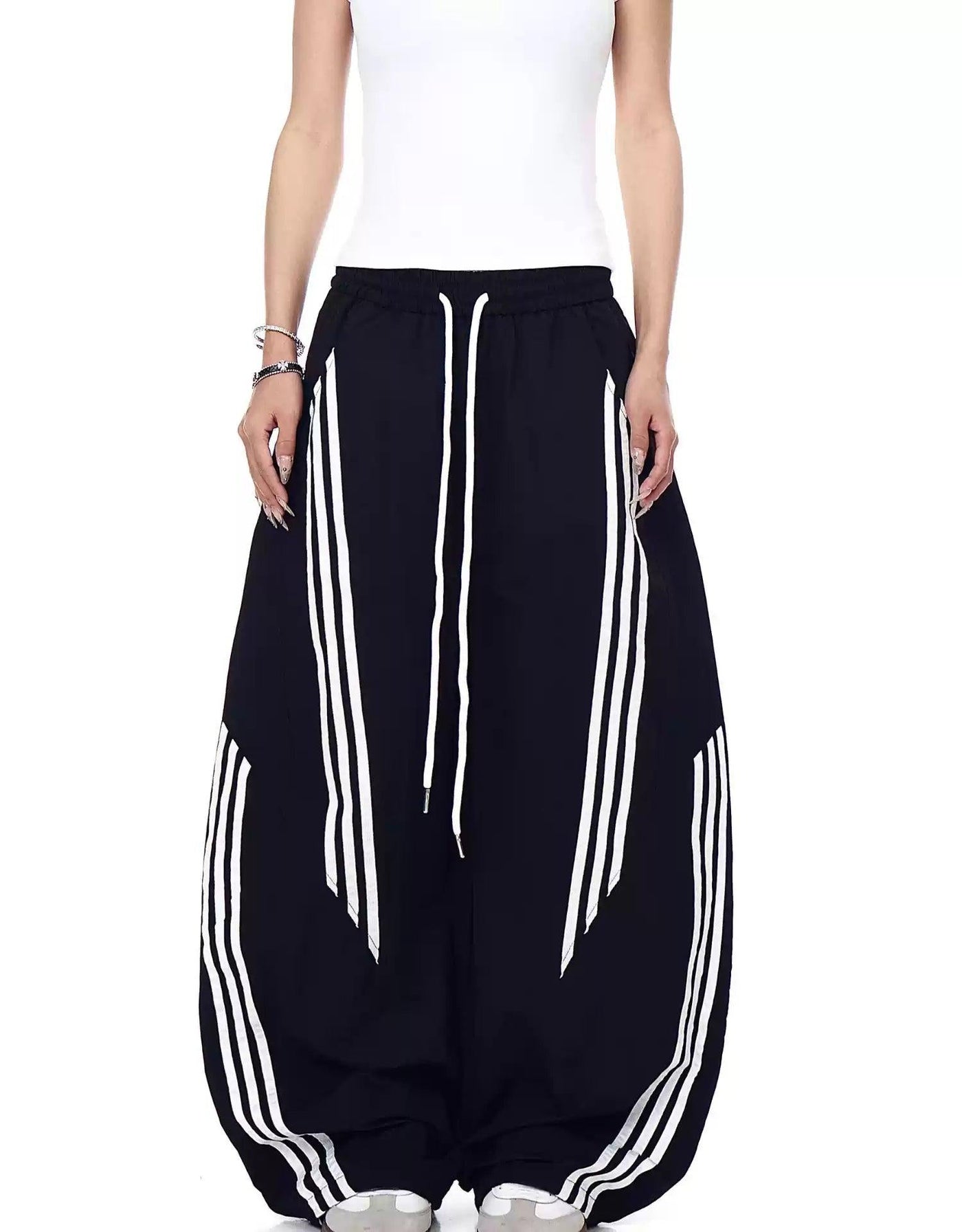 Drawstring Striped Lines Track Pants Korean Street Fashion Pants By Blacklists Shop Online at OH Vault
