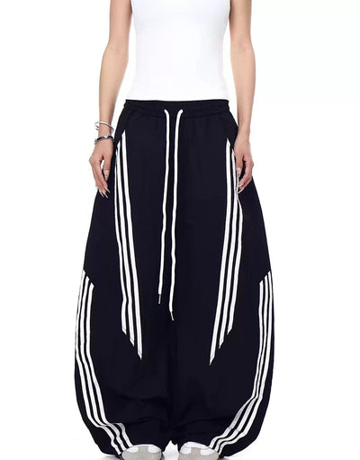 Drawstring Striped Lines Track Pants Korean Street Fashion Pants By Blacklists Shop Online at OH Vault