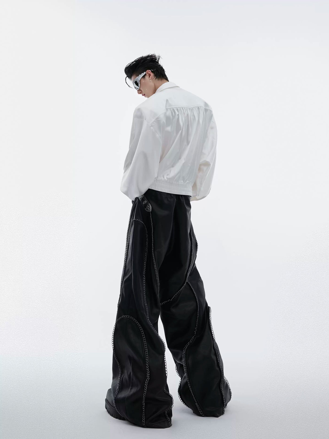 Chained Lines Leather Pants Korean Street Fashion Pants By Argue Culture Shop Online at OH Vault