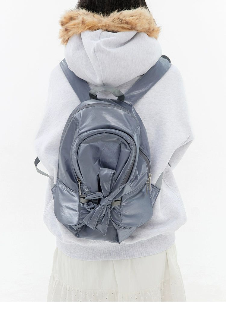 Ribbon Bow Shiny Backpack Korean Street Fashion Bag By Crying Center Shop Online at OH Vault