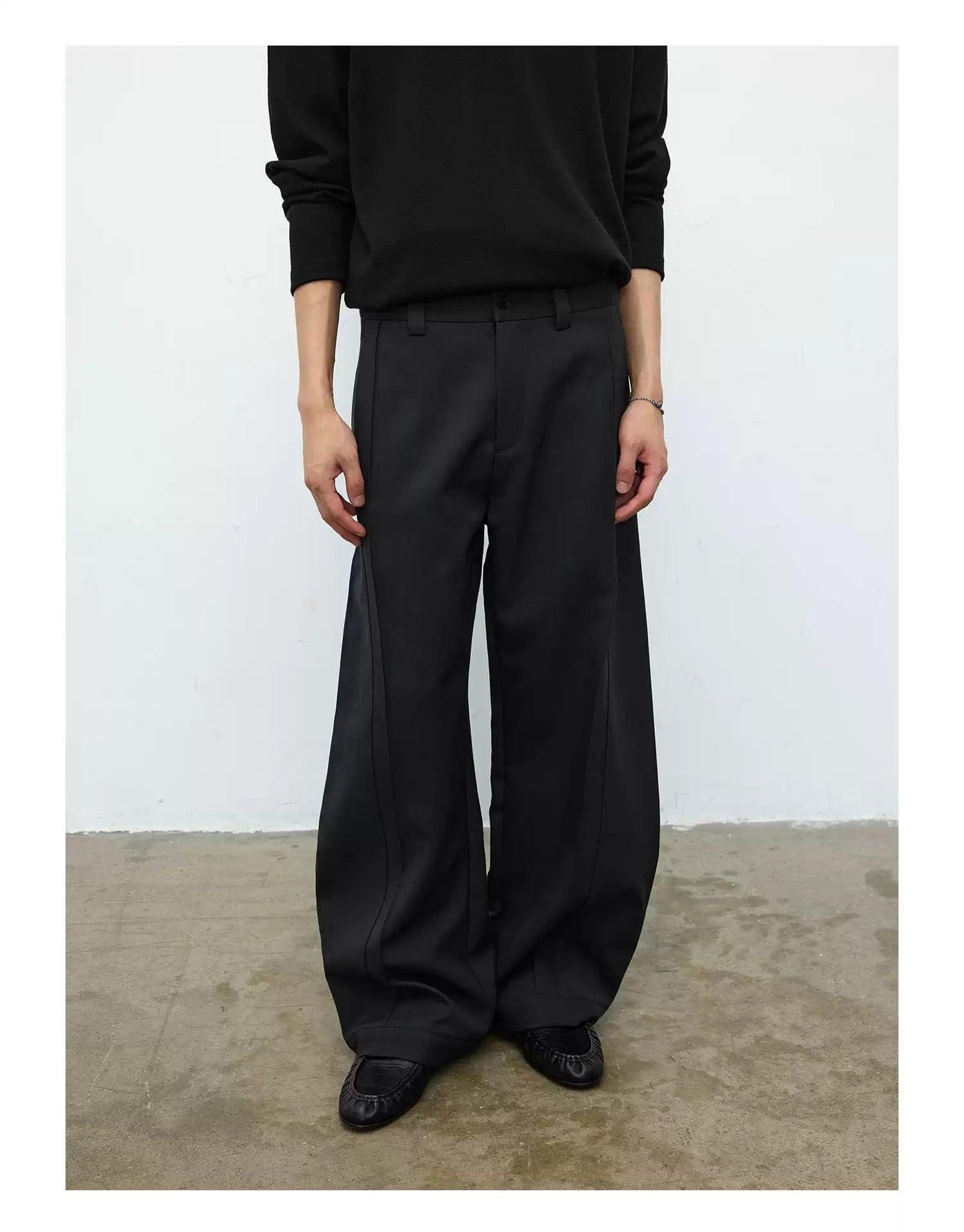 Structured Wide Leg Trousers Korean Street Fashion Trousers By Terra Incognita Shop Online at OH Vault