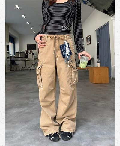 Classic Straight Cargo Jeans Korean Street Fashion Jeans By Made Extreme Shop Online at OH Vault