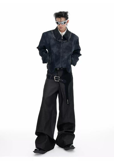 Buckled PU Leather Buckle Flared Pants Korean Street Fashion Pants By Argue Culture Shop Online at OH Vault