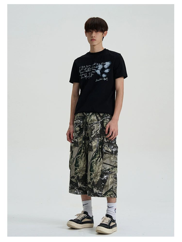 Side Pocket Camo Cargo Shorts Korean Street Fashion Shorts By A PUEE Shop Online at OH Vault