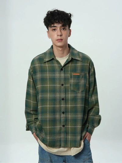 Casual Plaid Flannel Shirt Korean Street Fashion Shirt By Jump Next Shop Online at OH Vault