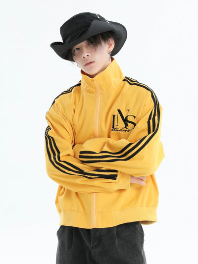 Solid Color Zip-Up Boxy Jacket Korean Street Fashion Jacket By INS Korea Shop Online at OH Vault