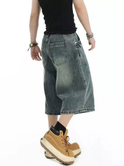 Gradient Washed Wide Denim Shorts Korean Street Fashion Shorts By INS Korea Shop Online at OH Vault