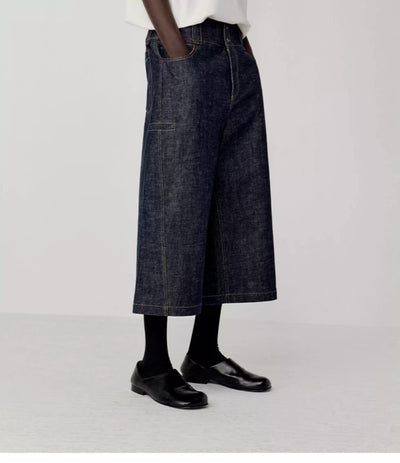 Structured Mid-Length Denim Shorts Korean Street Fashion Shorts By Opicloth Shop Online at OH Vault