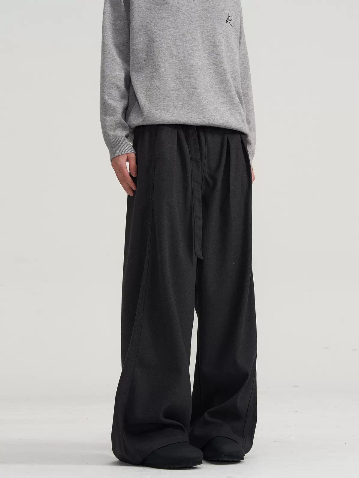 Drapey Flow Waist Belt Pants Korean Street Fashion Pants By A PUEE Shop Online at OH Vault