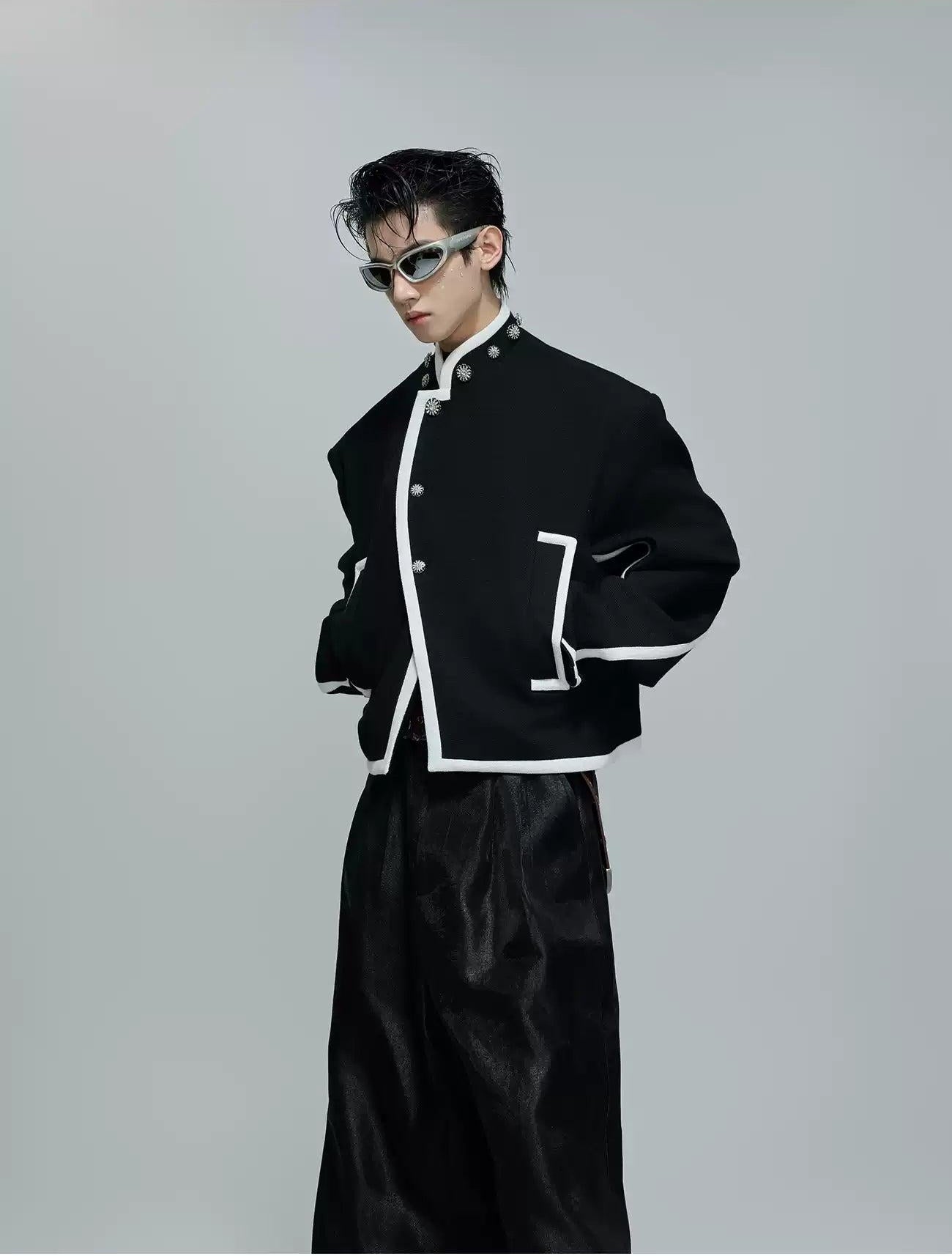 Outline Contrast Boxy Blazer Korean Street Fashion Blazer By Argue Culture Shop Online at OH Vault