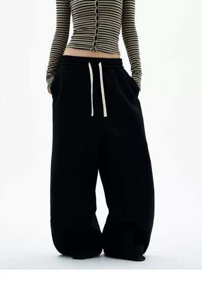 Drawstring Seam Details Baggy Sweatpants Korean Street Fashion Pants By 77Flight Shop Online at OH Vault