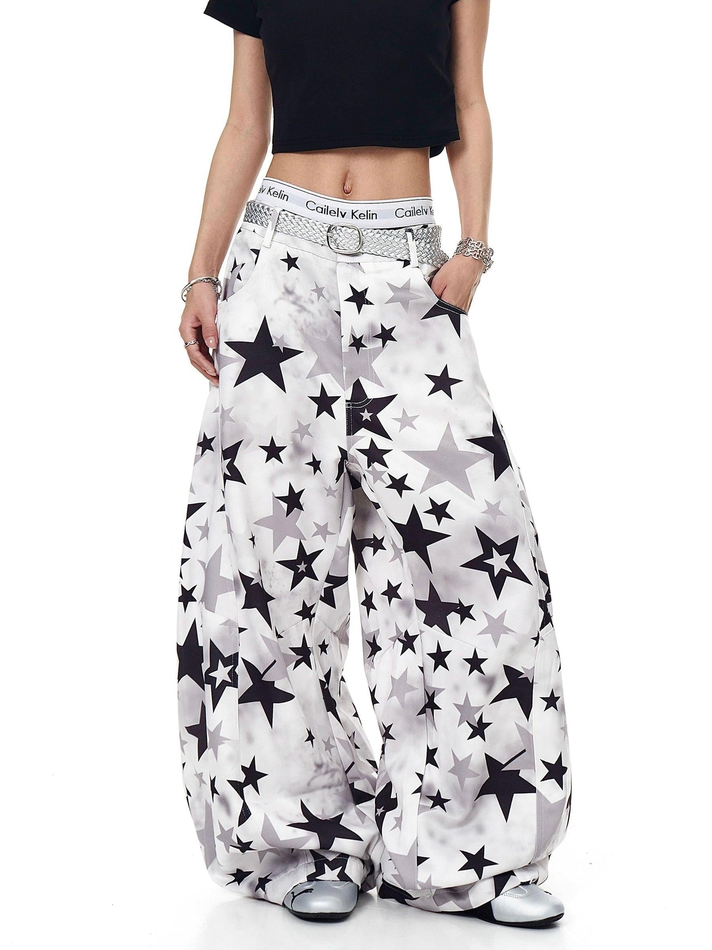 Stars Pattern Print Pants Korean Street Fashion Pants By Blacklists Shop Online at OH Vault