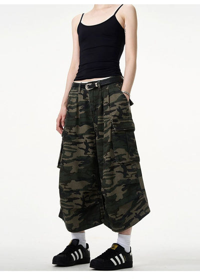 Oversized Classic Camo Cargo Shorts Korean Street Fashion Shorts By Mad Witch Shop Online at OH Vault