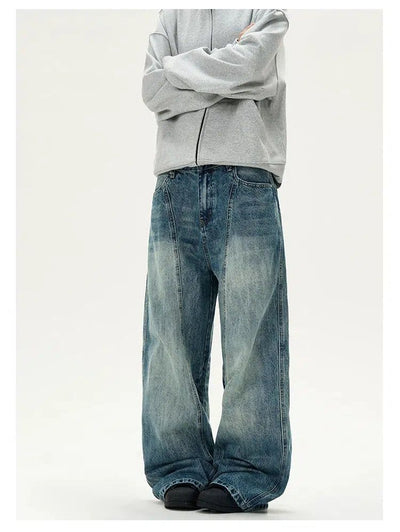 Washed Scimitar Style Jeans Korean Street Fashion Jeans By A PUEE Shop Online at OH Vault