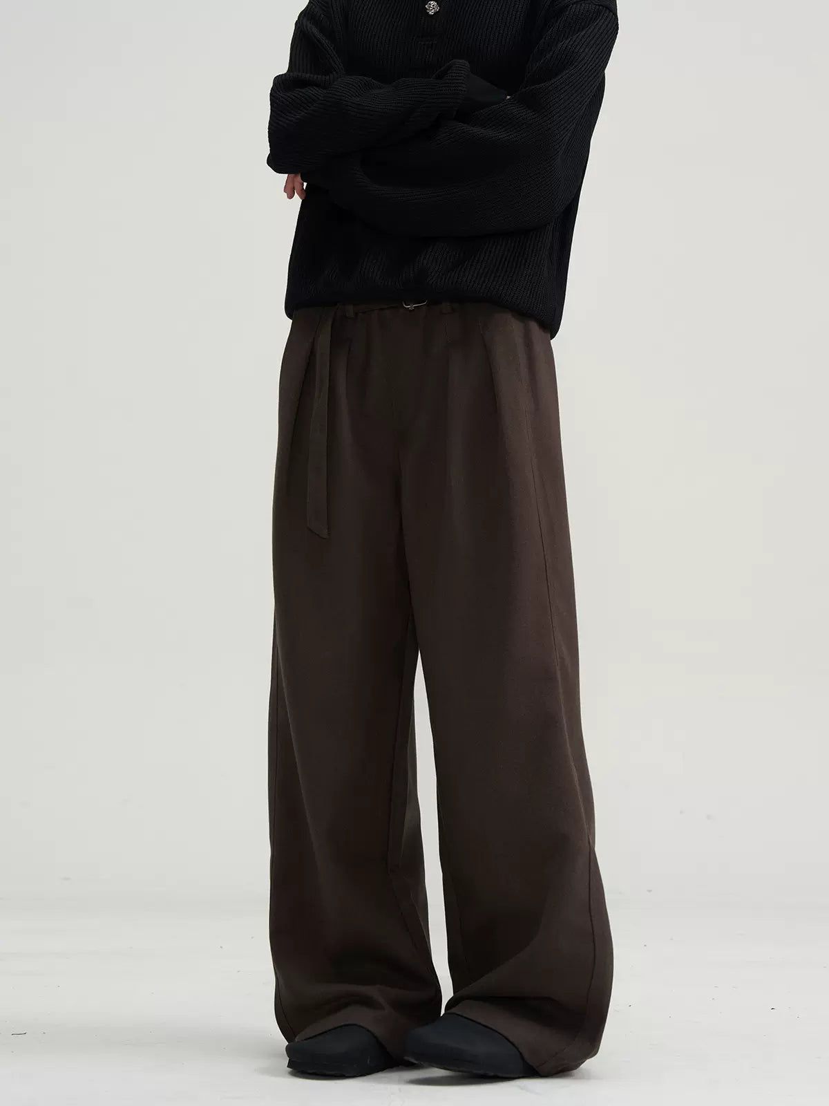 Drapey Flow Waist Belt Pants Korean Street Fashion Pants By A PUEE Shop Online at OH Vault