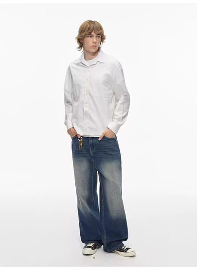 Chic Breast Pocket L/S Shirt Korean Street Fashion Shirt By Country Moment Shop Online at OH Vault