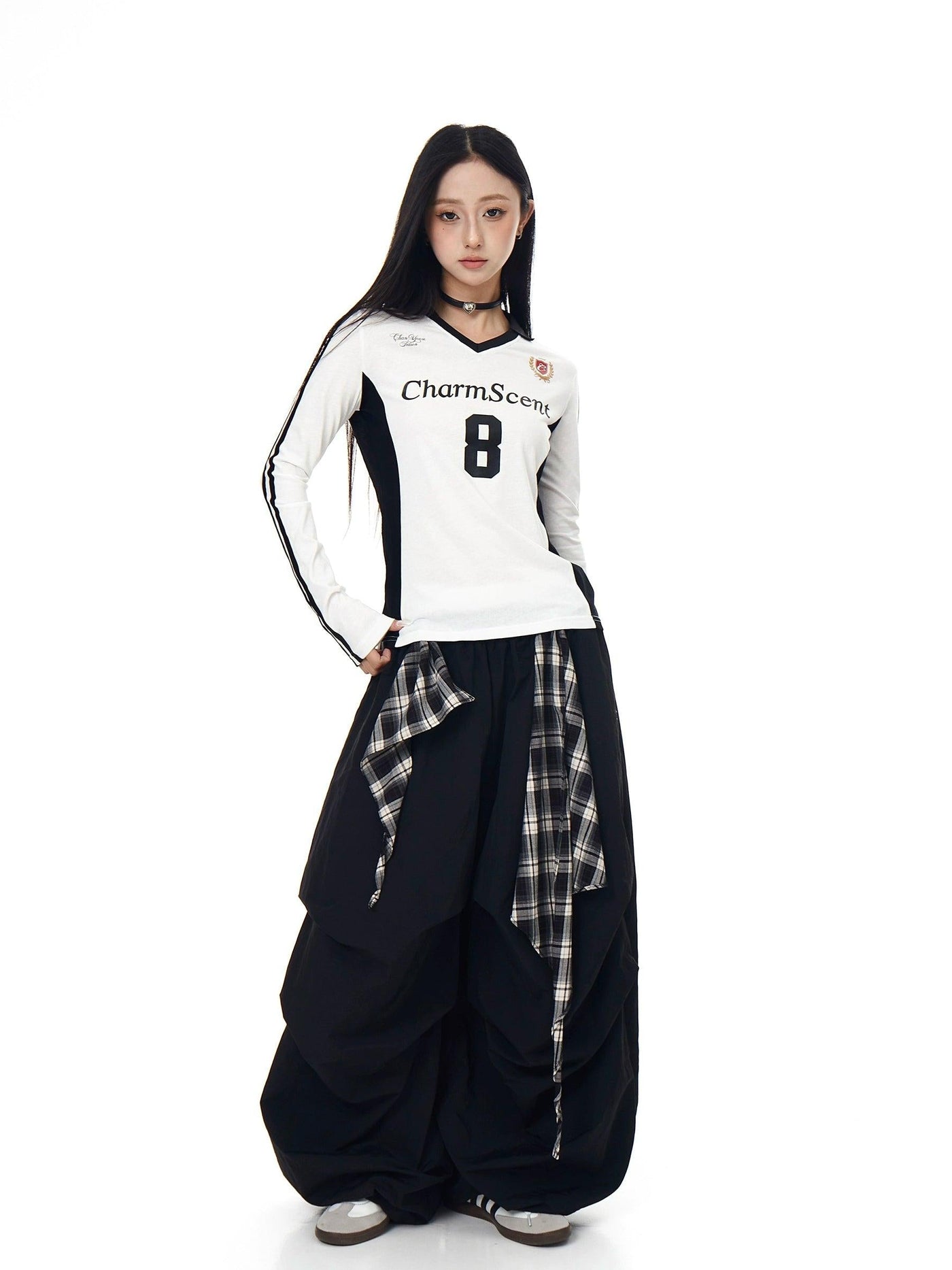 V-Neck Slim Fit L/S T-Shirt Korean Street Fashion T-Shirt By Blacklists Shop Online at OH Vault