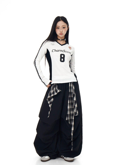 V-Neck Slim Fit L/S T-Shirt Korean Street Fashion T-Shirt By Blacklists Shop Online at OH Vault