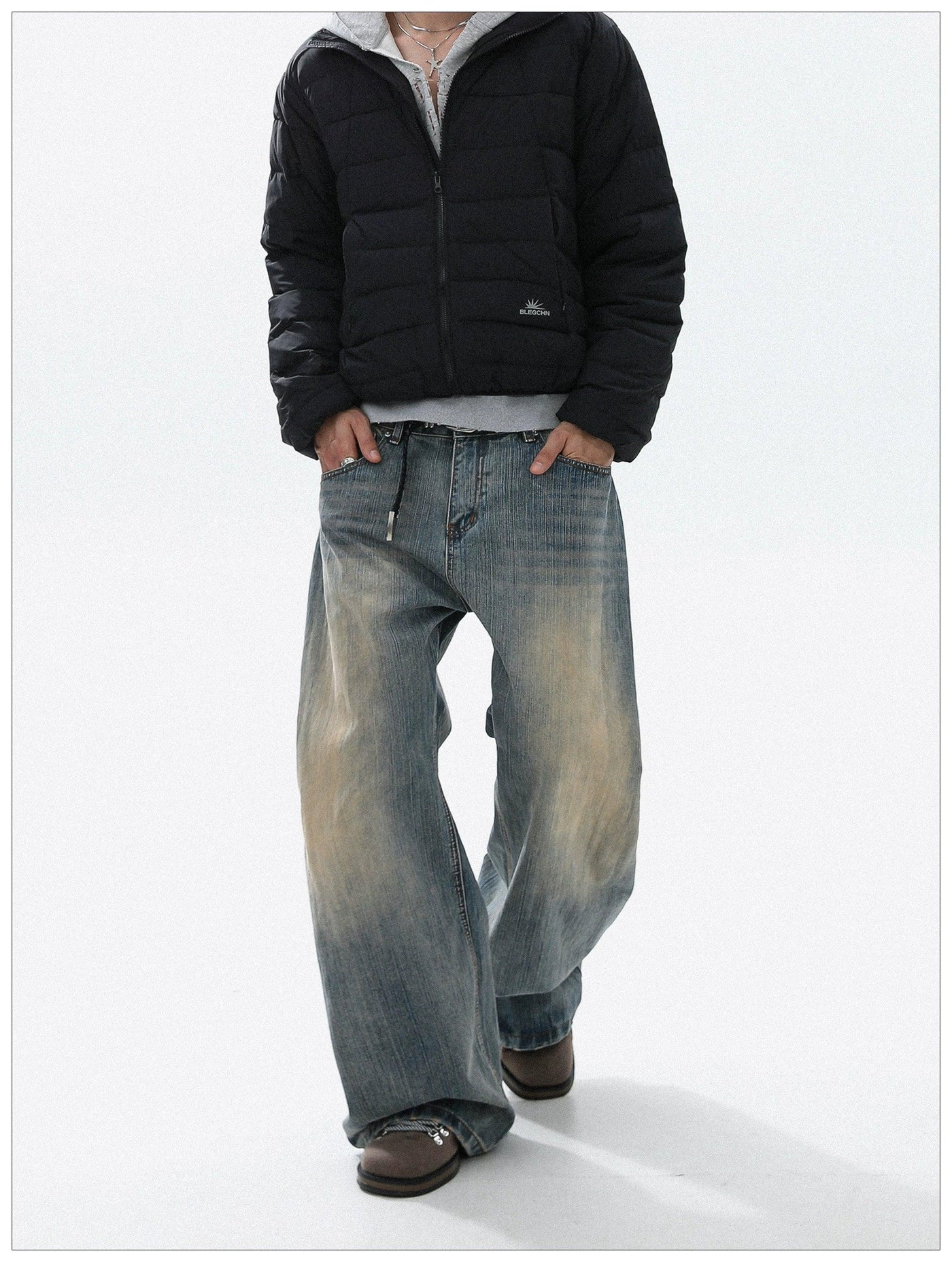 Washed Faded Straight Jeans Korean Street Fashion Jeans By Mr Nearly Shop Online at OH Vault