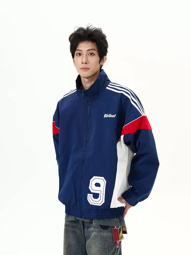 Three-Bar Sports Jersey Jacket Korean Street Fashion Jacket By 77Flight Shop Online at OH Vault