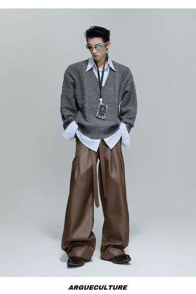 Striped Layered Shirt Sweater Korean Street Fashion Sweater By Argue Culture Shop Online at OH Vault