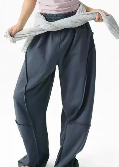 Gartered Embossed Lines Sweatpants Korean Street Fashion Pants By Crying Center Shop Online at OH Vault