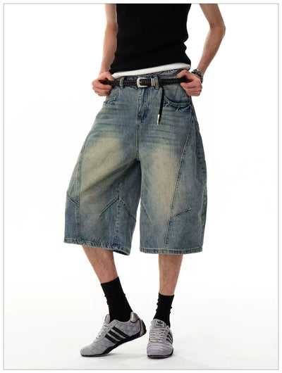 Faded Buttoned Denim Shorts Korean Street Fashion Shorts By Mr Nearly Shop Online at OH Vault
