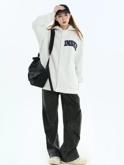 Patched Logo Neat Buttoned Jacket Korean Street Fashion Jacket By INS Korea Shop Online at OH Vault