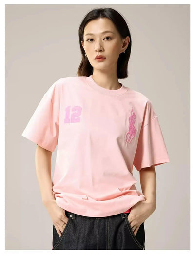 Embroidered Contrast T-Shirt Korean Street Fashion T-Shirt By Remedy Shop Online at OH Vault