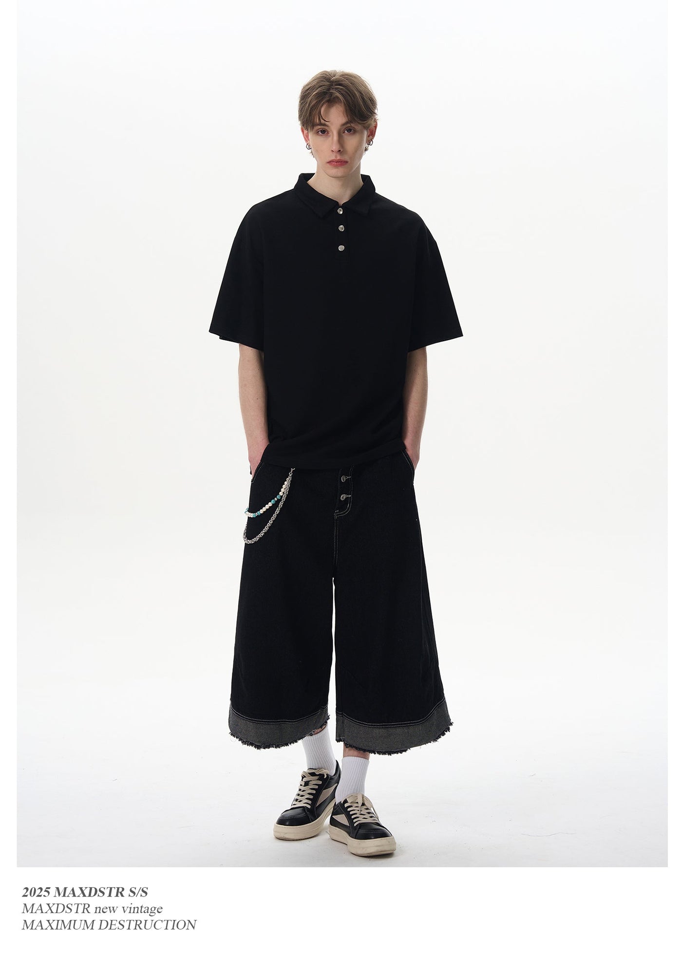 Snap Button Henley Polo Korean Street Fashion Polo By MaxDstr Shop Online at OH Vault