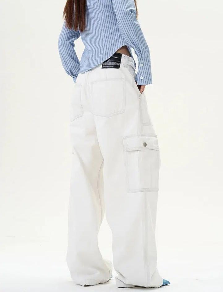 Functional Clean Fit Loose Cargo Pants Korean Street Fashion Pants By 77Flight Shop Online at OH Vault