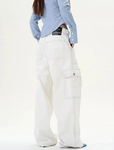 Functional Clean Fit Loose Cargo Pants Korean Street Fashion Pants By 77Flight Shop Online at OH Vault