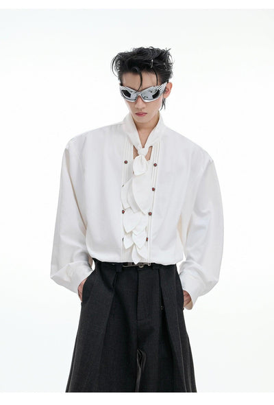 Bow-Tie Detail Relax Fit Shirt Korean Street Fashion Shirt By Argue Culture Shop Online at OH Vault