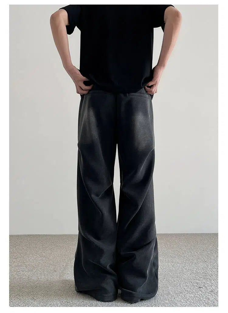 Drawcord Multi-Pleats Pants Korean Street Fashion Pants By A PUEE Shop Online at OH Vault