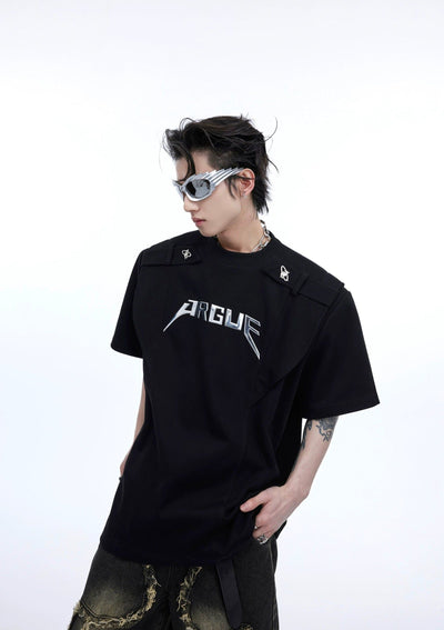 Shoulder Strap T-Shirt Korean Street Fashion T-Shirt By Argue Culture Shop Online at OH Vault