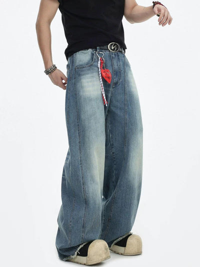 Washed Raw Edge Jeans Korean Street Fashion Jeans By INS Korea Shop Online at OH Vault